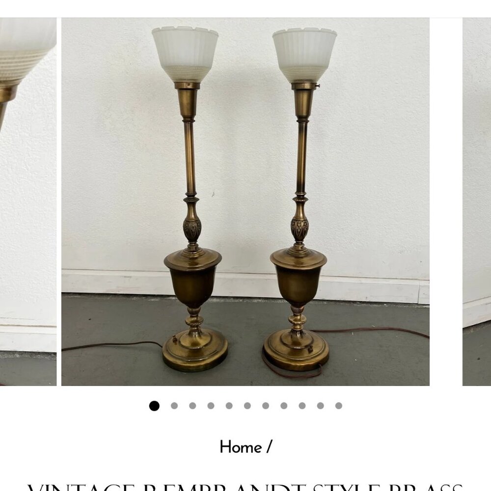 Vintage brass table lamps